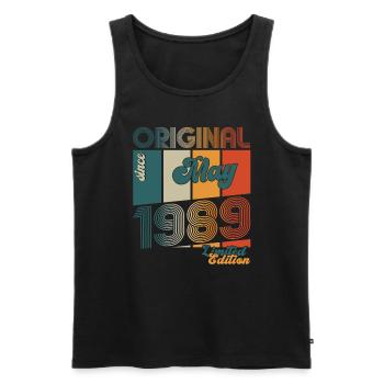 Original May 1989 Vintage 1989 Birthday 1989 - Men's Premium Organic Tank Top - black - Front - AI Model Male 178 light (178cm)