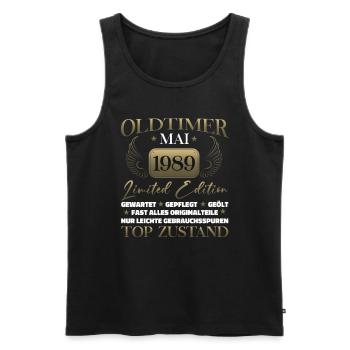 Oldtimer Mai 1989 Jahrgang 1989 Geburtstag 1989 - Männer Premium Bio Tank Top - Schwarz - Vorne - Michal (187cm)