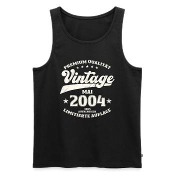 Vintage Mai 2004 Jahrgang 2004 Geburtstag 2004 - Männer Premium Bio Tank Top - Schwarz - Vorne - Michal (187cm)