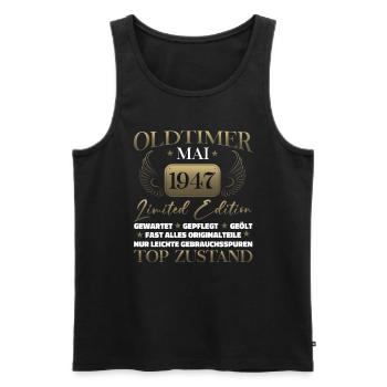 Oldtimer Mai 1947 Jahrgang 1947 Geburtstag 1947 - Männer Premium Bio Tank Top - Schwarz - Vorne - Michal (187cm)