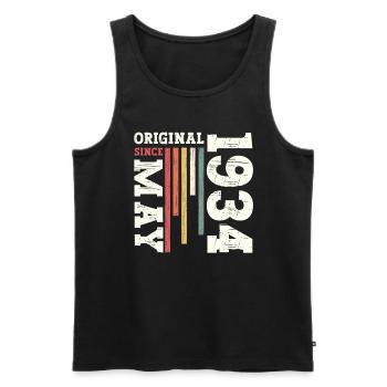 Original May 1934 Vintage 1934 Birthday 1934 - Men's Premium Organic Tank Top - black - Front - AI Model Male 178 light (178cm)