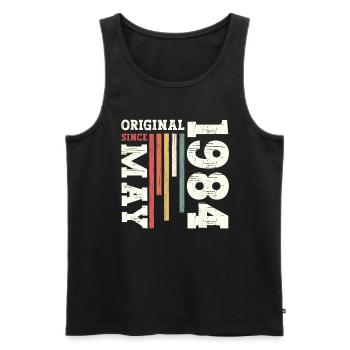 Original May 1984 Vintage 1984 Birthday 1984 - Men's Premium Organic Tank Top - black - Front - Michal (187cm)