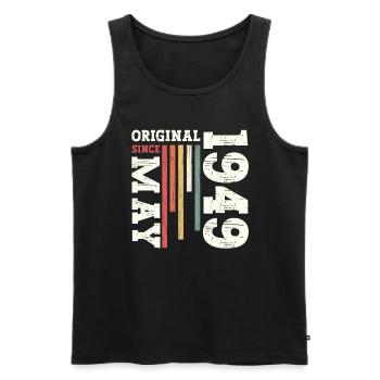 Original Mai 1949 Jahrgang 1949 Geburtstag 1949 - Männer Premium Bio Tank Top - Schwarz - Vorne - Michal (187cm)