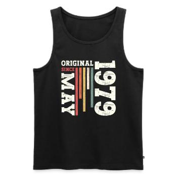 Original May 1979 Vintage 1979 Birthday 1979 - Men's Premium Organic Tank Top - black - Front - Michal (187cm)