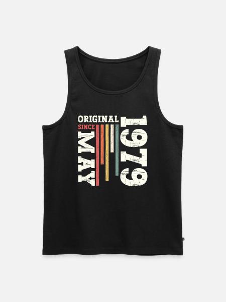 Oryginał Maj 1979 Rocznik 1979 Urodziny 1979 - Ekologiczny tank top męski Premium - czarny