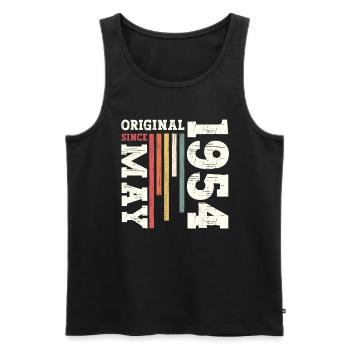 Original May 1954 Vintage 1954 Birthday 1954 - Men's Premium Organic Tank Top - black - Front - AI Model Male 178 light (178cm)