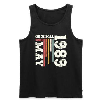 Original May 1989 Vintage 1989 Birthday 1989 - Men's Premium Organic Tank Top - black - Front - AI Model Male 178 light (178cm)