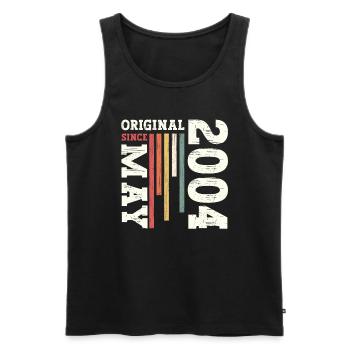 Original Mai 2004 Jahrgang 2004 Geburtstag 2004 - Männer Premium Bio Tank Top - Schwarz - Vorne - Michal (187cm)