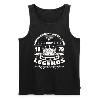 Legend May 1979 Vintage 1979 Birthday 1979 - Men's Premium Organic Tank Top - black - Front - Michal (187cm)