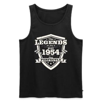 Legend May 1954 Born 1954 Birthday 1954 - Men's Premium Organic Tank Top - black - Front - AI Model Male 178 light (178cm)
