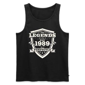 Legend May 1989 Vintage 1989 Birthday 1989 - Men's Premium Organic Tank Top - black - Front - AI Model Male 178 light (178cm)