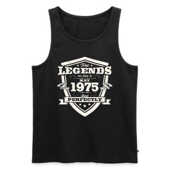 Legends Mai 1975 Jahrgang 1975 Geburtstag 1975 - Männer Premium Bio Tank Top - Schwarz - Vorne - AI Model Male 178 light (178cm)