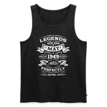Legendary May 1949 Vintage 1949 Birthday 1949 - Men's Premium Organic Tank Top - black - Front - Michal (187cm)