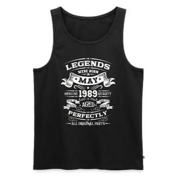 Legendary May 1989 Vintage 1989 Birthday 1989 - Men's Premium Organic Tank Top - black - Front - AI Model Male 178 light (178cm)