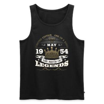 Legendary May 1954 Vintage 1954 Birthday 1954 - Men's Premium Organic Tank Top - black - Front - AI Model Male 178 light (178cm)