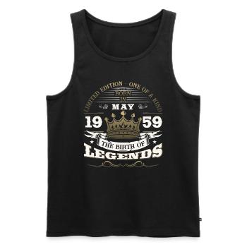 Original 1959 Jahrgang 1959 65. Geburtstag 1959 - Männer Premium Bio Tank Top - Schwarz - Vorne - Michal (187cm)