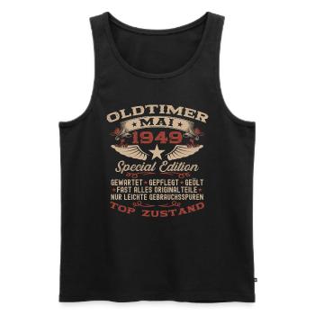 Oldtimer Mai 1949 Jahrgang 1949 Geburtstag 1949 - Männer Premium Bio Tank Top - Schwarz - Vorne - Michal (187cm)