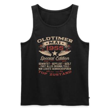 Oldtimer Mai 1955 Jahrgang 1955 Geburtstag 1955 - Männer Premium Bio Tank Top - Schwarz - Vorne - AI Model Male 178 light (178cm)