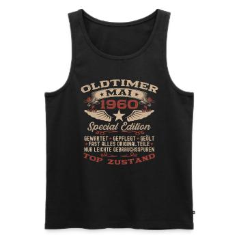 Vintage May 1960 Vintage 1960 Birthday 1960 - Men's Premium Organic Tank Top - black - Front - Michal (187cm)