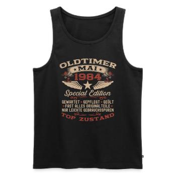 Oldtimer Mai 1984 Jahrgang 1984 Geburtstag 1984 - Männer Premium Bio Tank Top - Schwarz - Vorne - Michal (187cm)