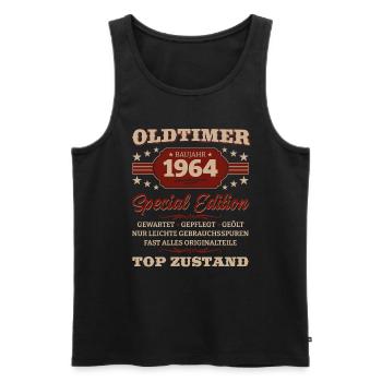 Oldtimer 1964 Jahrgang 1964 Geburtstag 1964 - Männer Premium Bio Tank Top - Schwarz - Vorne - Michal (187cm)