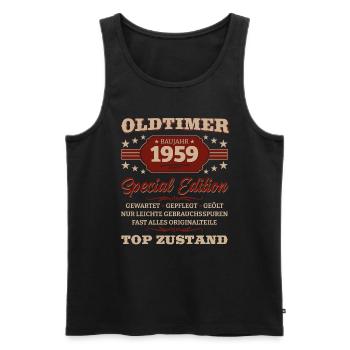 Oldtimer 1959 Jahrgang 1959 Geburtstag 1959 - Männer Premium Bio Tank Top - Schwarz - Vorne - AI Model Male 178 light (178cm)