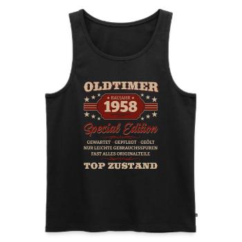 Oldtimer 1958 Jahrgang 1958 Geburtstag 1958 - Männer Premium Bio Tank Top - Schwarz - Vorne - AI Model Male 178 light (178cm)