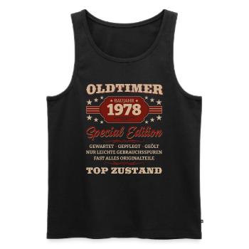 Vintage Man 1978 Vintage 1978 Birthday 1978 - Men's Premium Organic Tank Top - black - Front - Michal (187cm)