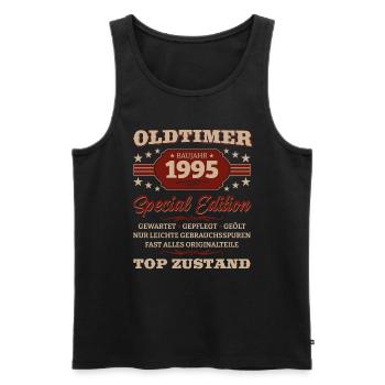 Vintage 1995 Vintage 1995 Birthday 1995 - Men's Premium Organic Tank Top - black - Front - AI Model Male 178 light (178cm)