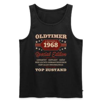 Vintage 1968 Vintage 1968 Birthday 1968 - Men's Premium Organic Tank Top - black - Front - AI Model Male 178 light (178cm)