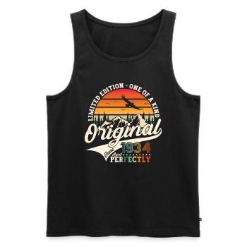 Original June 1934 Vintage 1934 Birthday 1934 - Men's Premium Organic Tank Top - black - Front - AI Model Male 178 light (178cm)