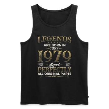 Legend June 1979 Vintage 1979 Birthday 1979 - Men's Premium Organic Tank Top - black - Front - Michal (187cm)
