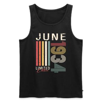 Original June 1934 Vintage 1934 Birthday 1934 - Men's Premium Organic Tank Top - black - Front - AI Model Male 178 light (178cm)