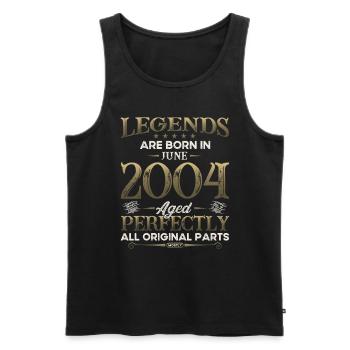 Legende Juni 2004 Jahrgang 2004 Geburtstag 2004 - Männer Premium Bio Tank Top - Schwarz - Vorne - Michal (187cm)