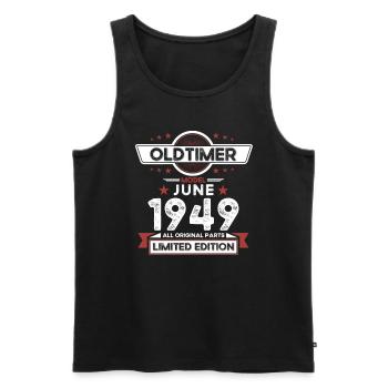 Oldtimer Juni 1949 Jahrgang 1949 Geburtstag 1949 - Männer Premium Bio Tank Top - Schwarz - Vorne - Michal (187cm)