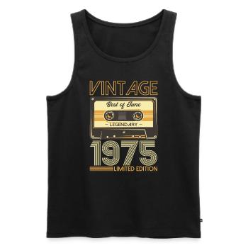 Best of Juni 1975 Jahrgang 1975 49. Geburtstag 75 - Männer Premium Bio Tank Top - Schwarz - Vorne - AI Model Male 178 light (178cm)