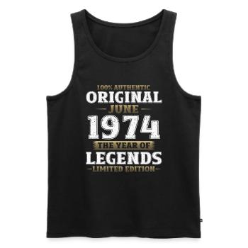 Original Juin 1974 Millésime 1974 Anniversaire 1974 - Débardeur bio Premium Homme - noir - Devant - Michal (187cm)