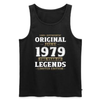 Original June 1979 Vintage 1979 Birthday 1979 - Men's Premium Organic Tank Top - black - Front - Michal (187cm)