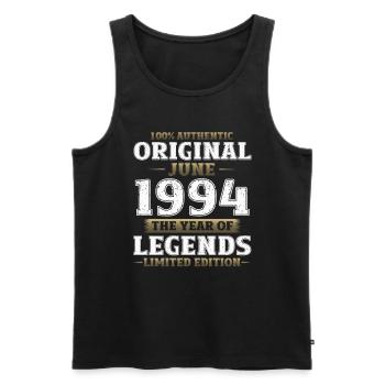 Original June 1994 Vintage 1994 Birthday 1994 - Men's Premium Organic Tank Top - black - Front - AI Model Male 178 light (178cm)
