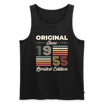 Original Juni 1955 Jahrgang 1955 Geburtstag 1955 - Männer Premium Bio Tank Top - Schwarz - Vorne - AI Model Male 178 light (178cm)