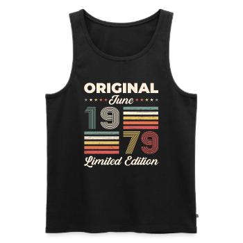 Original June 1979 Vintage 1979 Birthday 1979 - Men's Premium Organic Tank Top - black - Front - Michal (187cm)