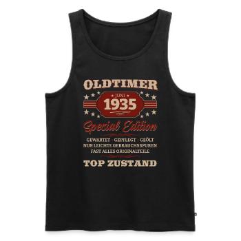 Oldtimer Juni 1935 Jahrgang 1935 Geburtstag 1935 - Männer Premium Bio Tank Top - Schwarz - Vorne - Michal (187cm)