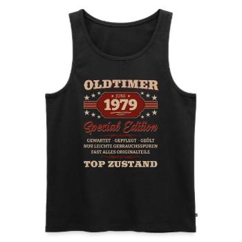 OIdtimer Juni 1979 Jahrgang 1979 Geburtstag 1979 - Männer Premium Bio Tank Top - Schwarz - Vorne - Michal (187cm)