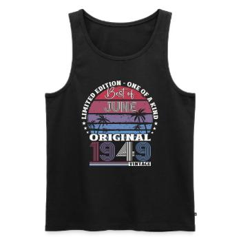Original Juni 1949 Jahrgang 1949 Geburtstag 1949 - Männer Premium Bio Tank Top - Schwarz - Vorne - Michal (187cm)