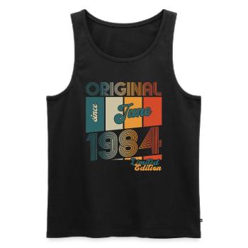 Original June 1984 Born 1984 40th Birthday 84 - Men's Premium Organic Tank Top - black - Front - Michal (187cm)