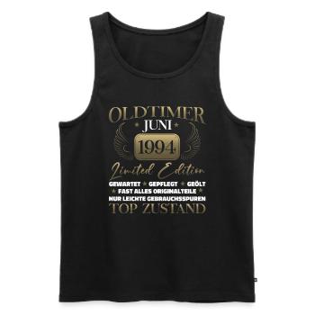 Oldtimer Juni 1994 Jahrgang 1994 30. Geburtstag 94 - Männer Premium Bio Tank Top - Schwarz - Vorne - AI Model Male 178 light (178cm)