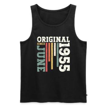 Original Juni 1955 Jahrgang 1955 Geburtstag 1955 - Männer Premium Bio Tank Top - Schwarz - Vorne - AI Model Male 178 light (178cm)
