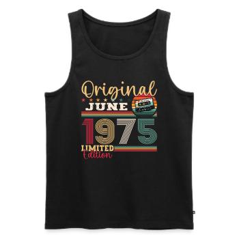 Kassette Juni 1975 Jahrgang 1975 Geburtstag 1975 - Männer Premium Bio Tank Top - Schwarz - Vorne - AI Model Male 178 light (178cm)
