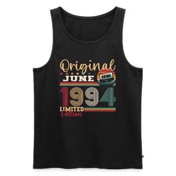 Cassette June 1994 Vintage 1994 Birthday 1994 - Men's Premium Organic Tank Top - black - Front - AI Model Male 178 light (178cm)