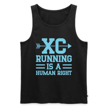 Cadeau de course XC amusant Édition XC Runner - Débardeur bio Premium Homme - noir - Devant - AI Model Male 178 light (178cm)